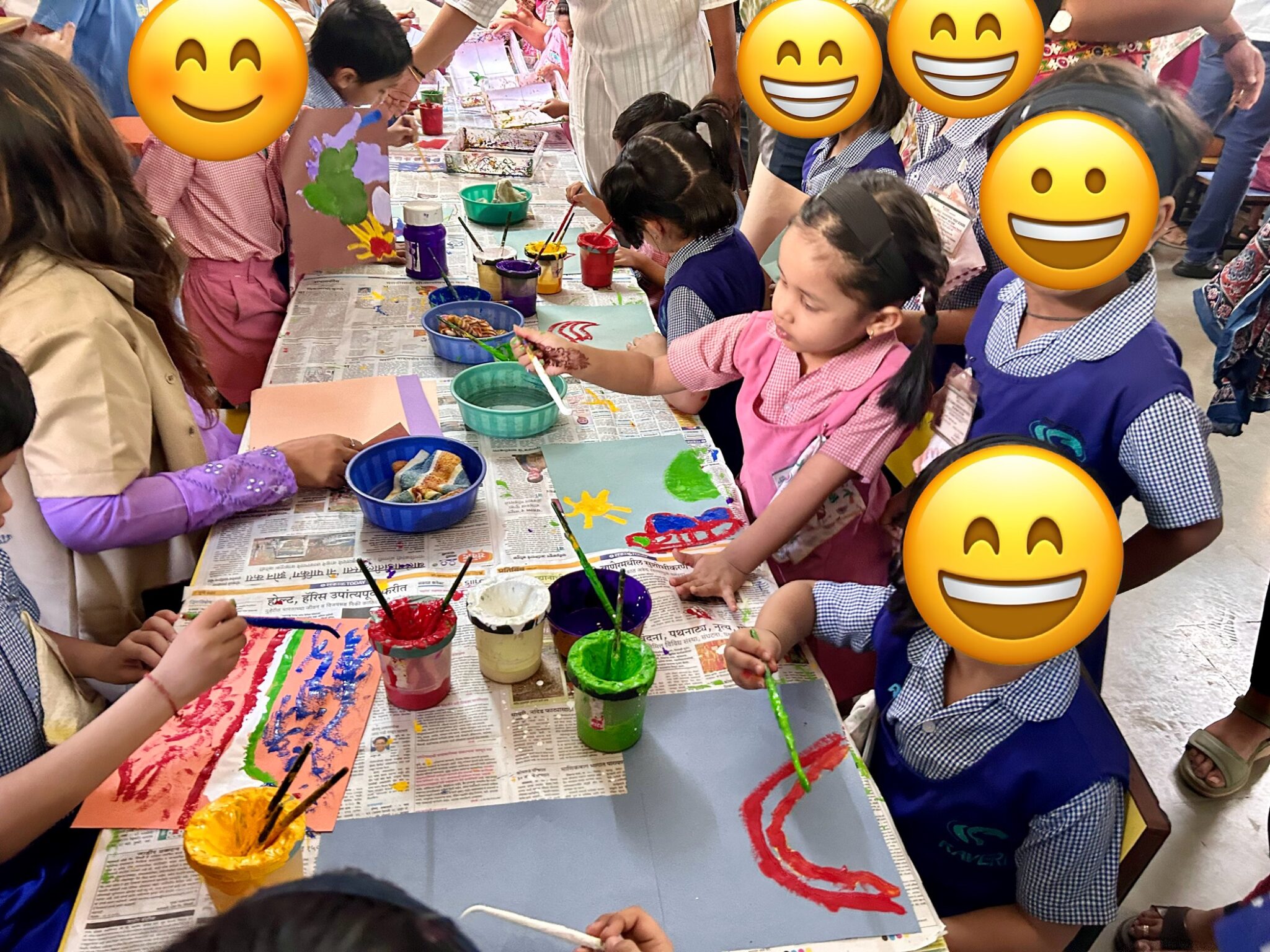 Meera engrossed in painting her heart out