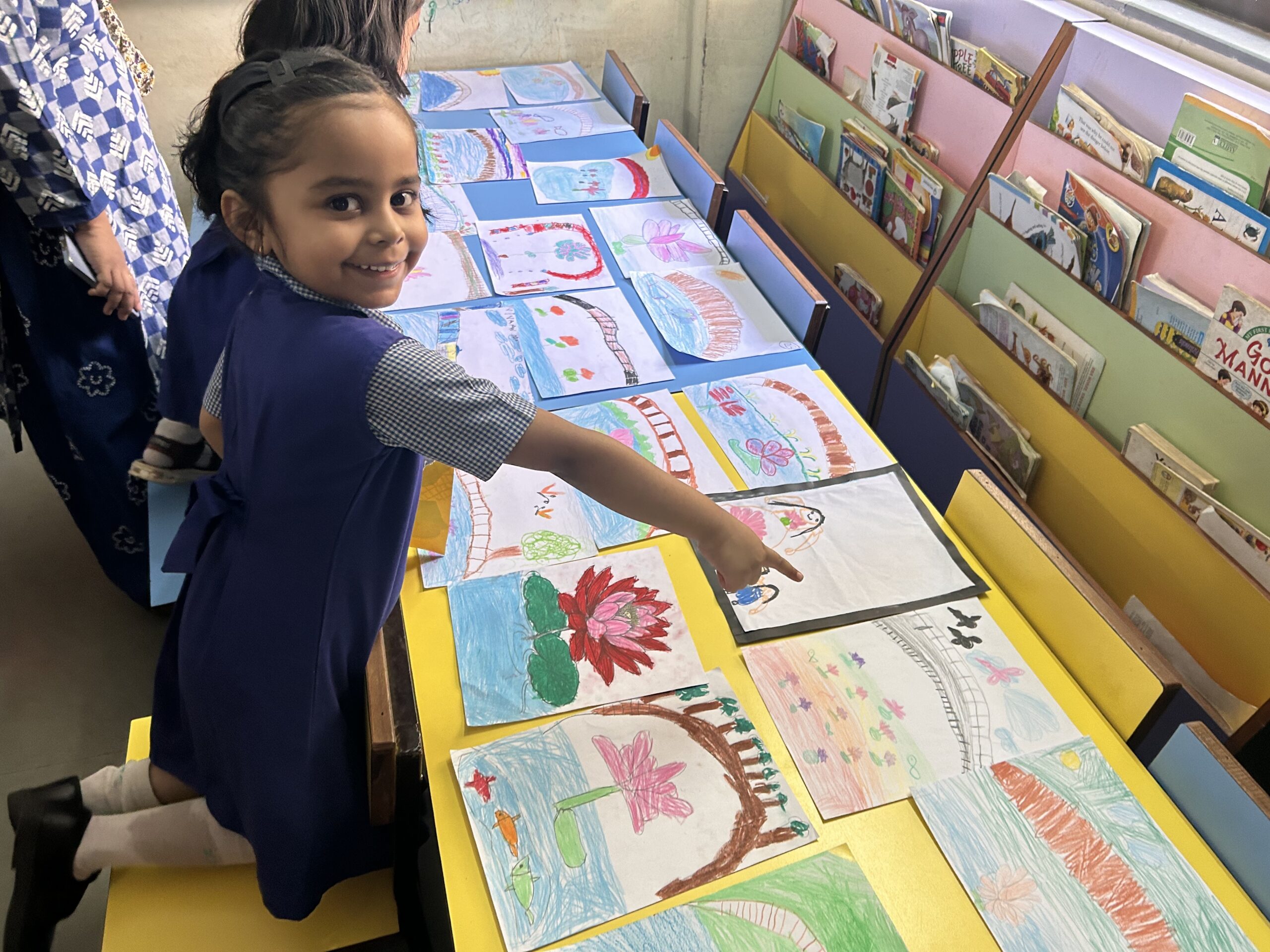 Mukta showing her Bridge over the Water Lillies inspired by Monsieur Monet